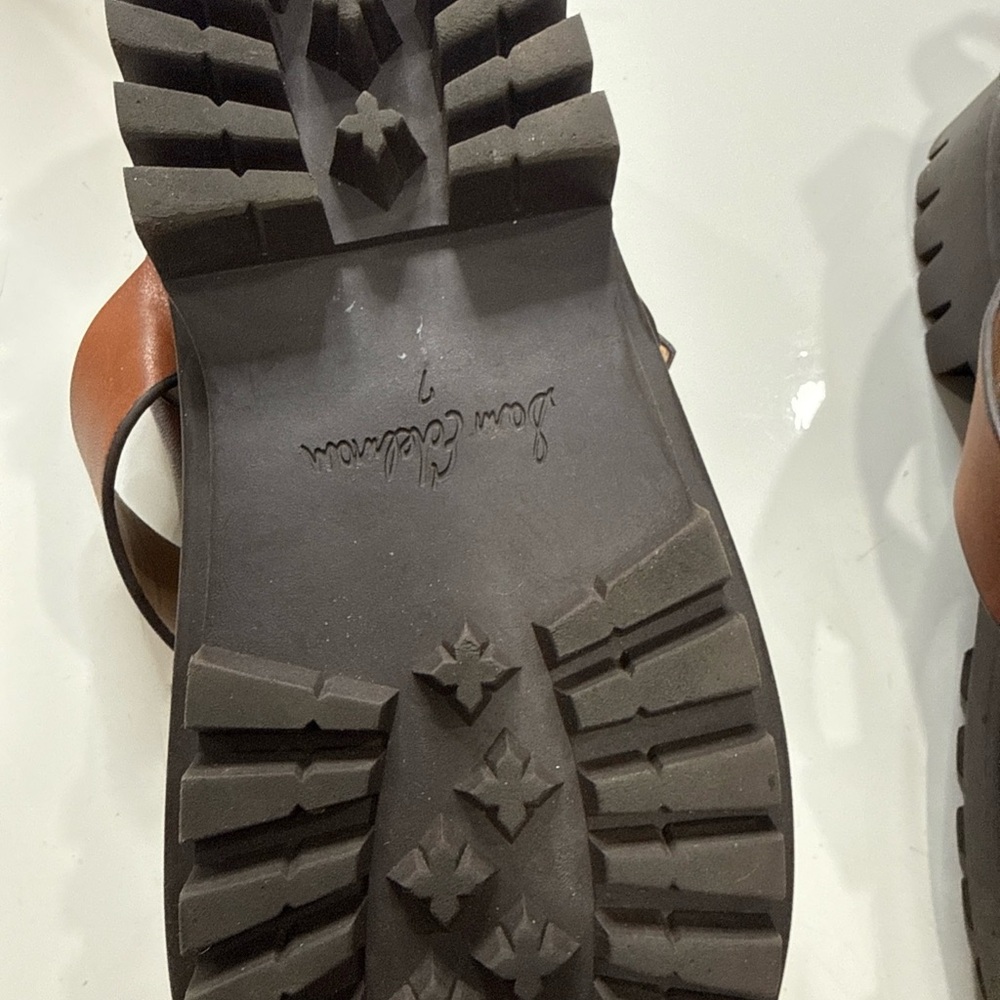 Sam Edelman Brown Leather Strappy Platform Sandals - Picture 4 of 4
